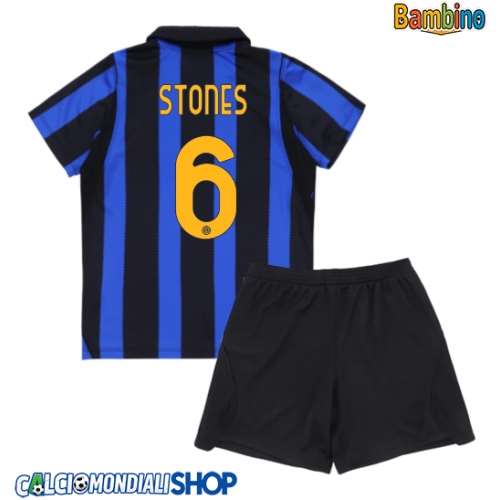 Maglie da calcio Inter Milan John Stones #6 Prima Maglia Bambino 2026-27 Manica Corta + Pantaloni corti)